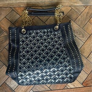 Studded Black Tote Bag